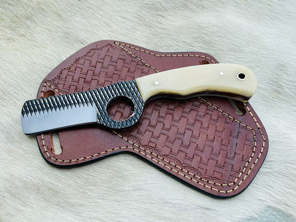 CHK Custom Handmade horse file steel cowboy bull cutter knife