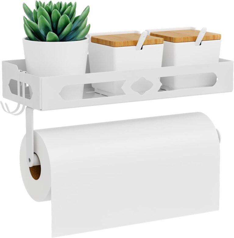 White Paper Towel Holder Wall Mount with Shelf 1 51ketVW6KZL. AC SL1500 Kitchen Finer